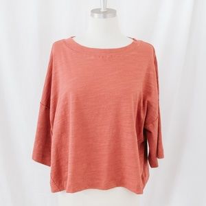 Miranda 100% Cotton Coral Boxy Sleeve Dolman Top